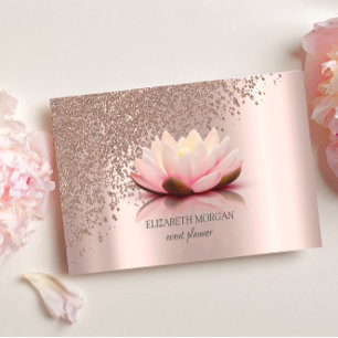 Modern Elegant Stijlvol Roos Gold Diamonds Lotus Visitekaartje