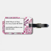 Modern elegant stijlvol roze monogram voor reizen bagagelabel (Achterkant horizontaal)