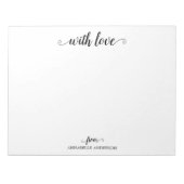 Modern elegant stijlvol script zwart met liefde notitieblok (Voorkant)