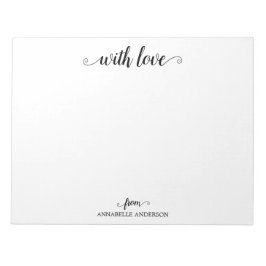 Modern elegant stijlvol script zwart met liefde notitieblok