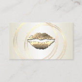 Modern elegant stijlvol, striped, Gold Circles, Li Visitekaartje (Voorkant)