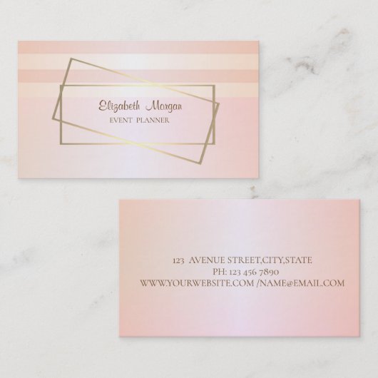 Modern elegant stijlvol striped, Gold Lijst Visitekaartje (Voorkant / Achterkant)