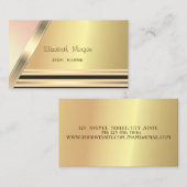 Modern elegant stijlvol striped, Gold Visitekaartje (Voorkant / Achterkant)