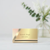 Modern elegant stijlvol striped, Gold Visitekaartje (Staand voorkant)