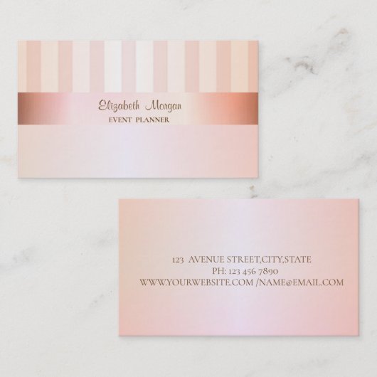 Modern elegant stijlvol striped visitekaartje (Voorkant / Achterkant)