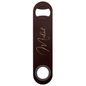 Modern Elegant Stijlvol Trendy Bruin Monogrammed Speed Flessenopener (Voorkant)