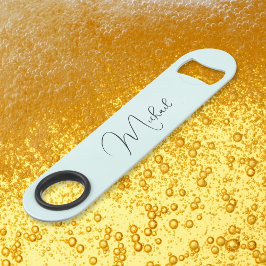 Modern Elegant Stijlvol Trendy Monogram Aqua Blue Speed Flessenopener