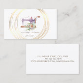 Modern elegant stijlvol, wit, gouden cirkels Lotus Visitekaartje (Voorkant / Achterkant)