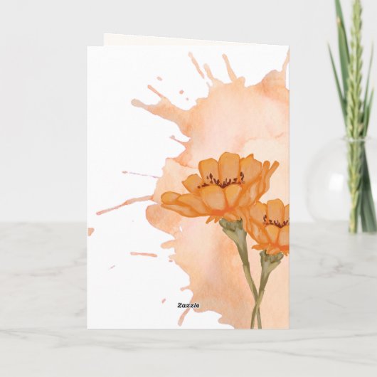 Modern Elegant Stijlvolle Bloem Verjaardagskaart Feestdagen Kaart (Achterkant)