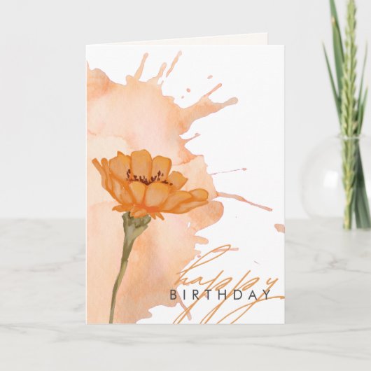 Modern Elegant Stijlvolle Bloem Verjaardagskaart Feestdagen Kaart (Voorkant)