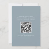 Modern Elegant Stoffig Blauw 3 Foto QR Code Save The Date (Achterkant)