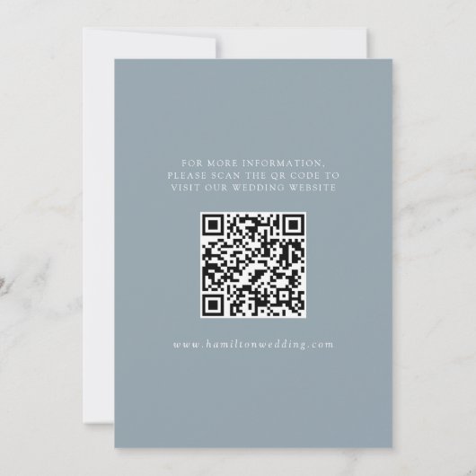 Modern Elegant Stoffig Blauw 3 Foto QR Code Save The Date (Achterkant)
