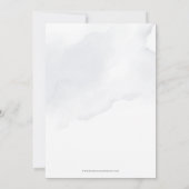 Modern Elegant Stoffig Blauw Bloemen Repetitie Din Kaart (Achterkant)