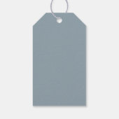 Modern Elegant Stoffig Blauw Bruiloft Welkom Cadeaulabel (Achterkant)