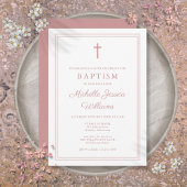 Modern Elegant Stoffig Roos Roze Grensdoop Kaart