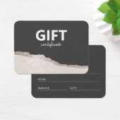 Modern Elegant Stone Grey Agate Cadeaucertificaat Visitekaartje (Bureau)