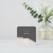 Modern Elegant Stone Grey Agate Professional Vierkante Visitekaartje (Staand voorkant)