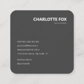 Modern Elegant Stone Grey Agate Professional Vierkante Visitekaartje (Achterkant)