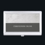 Modern Elegant Stone Grey Construction Visitekaarthouder<br><div class="desc">Moderne visitekaartje houder met stenen patroon en donkergrijze kleur gestreept Eenvoudig en elegant design.</div>