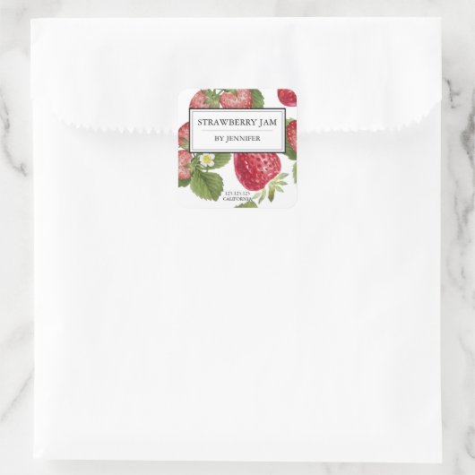 Modern Elegant Strawberry Jam Label (Tas)