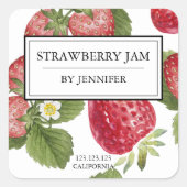 Modern Elegant Strawberry Jam Label (Voorkant)
