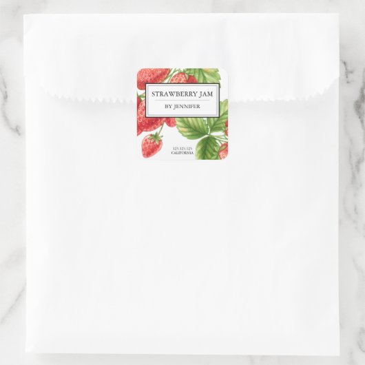 Modern Elegant Strawberry Jam Label (Tas)