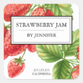 Modern Elegant Strawberry Jam Label (Voorkant)