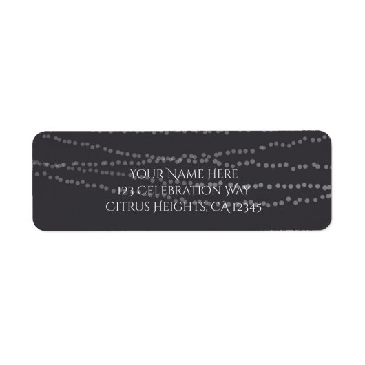 Modern Elegant String of Lights Event Celebration Etiket (Voorkant)