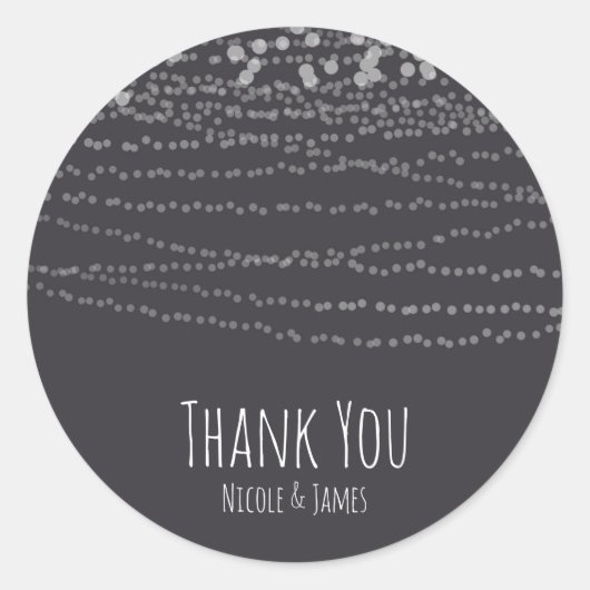 Modern Elegant String of Lights Event Celebration Ronde Sticker (Voorkant)