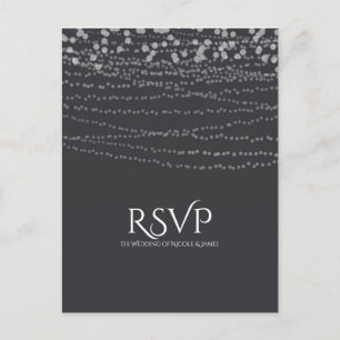 Modern Elegant String of Lights Wedding RSVP Uitnodiging Briefkaart