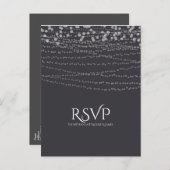 Modern Elegant String of Lights Wedding RSVP Uitnodiging Briefkaart (Voorkant / Achterkant)