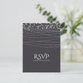 Modern Elegant String of Lights Wedding RSVP Uitnodiging Briefkaart (Staand voorkant)