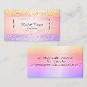 Modern Elegant, Stripe, Confetti, Lijst Visitekaartje (Voorkant / Achterkant)