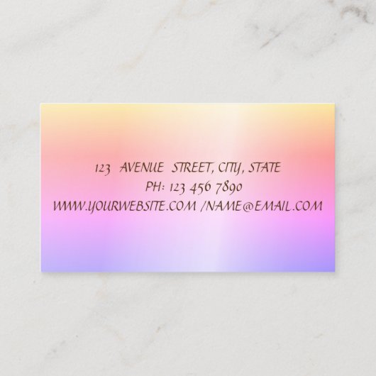 Modern Elegant, Stripe, Confetti, Lijst Visitekaartje (Achterkant)