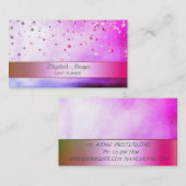 Modern Elegant Stripe Confetti Visitekaartje (Voorkant / Achterkant)