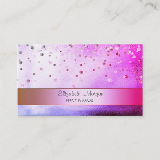Modern Elegant Stripe Confetti Visitekaartje (Voorkant)