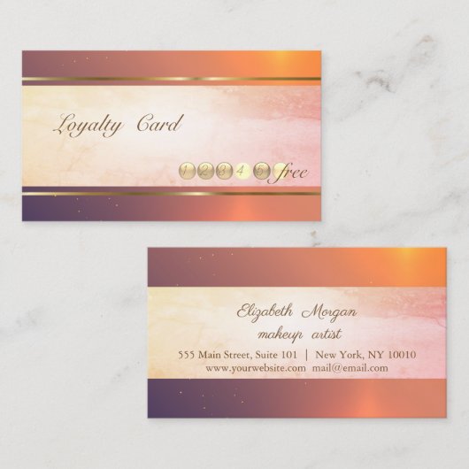 Modern Elegant, Stripe, Dotted Loyalty Kaart (Voorkant / Achterkant)