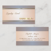 Modern Elegant, Striped, Dotted Loyalty Kaart (Voorkant / Achterkant)