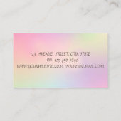 Modern elegant Striped Magnolia Holographic Visitekaartje (Achterkant)