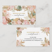 Modern Elegant Stylish Boho Botanical Floral Visitekaartje (Voorkant / Achterkant)
