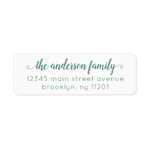 Modern Elegant Stylish Green Script Family Etiket