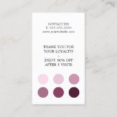 Modern Elegant Stylish Pastel White Hair Salon Klantenkaartje (Achterkant)