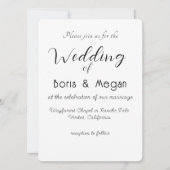 Modern Elegant Stylish Wedding Invitation Kaart (Voorkant)