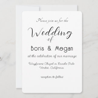 Modern Elegant Stylish Wedding Invitation Kaart