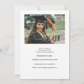 Modern Elegant Stylist Photo Afstuderen Kaart (Achterkant)