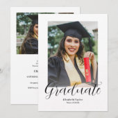 Modern Elegant Stylist Photo Afstuderen Kaart (Voorkant / Achterkant)