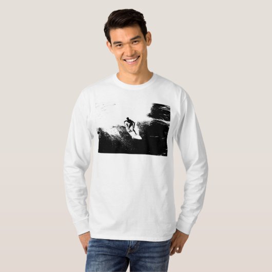 Modern Elegant Surfer Trendy Sjabloon Pop Art T-shirt (Voorkant volledig)