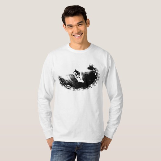Modern Elegant Surfer Trendy Sjabloon Pop Art T-shirt (Voorkant volledig)