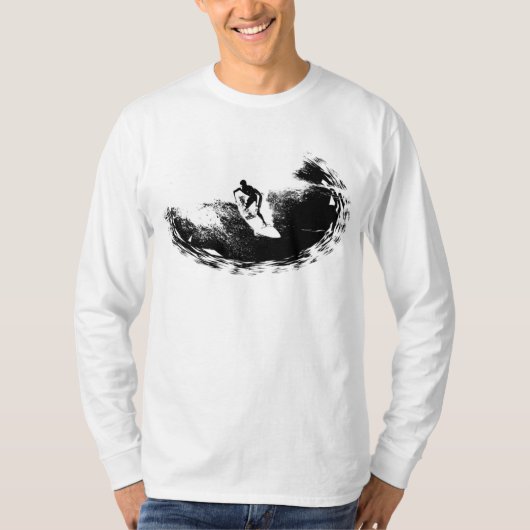 Modern Elegant Surfer Trendy Sjabloon Pop Art T-shirt (Voorkant)