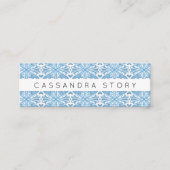 Modern Elegant Swirls Pattern Blue Mini Visitekaartje (Voorkant)